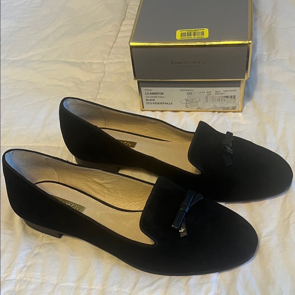 Louise et Cie Black Flats with Bow Detail - Picture 3 of 7